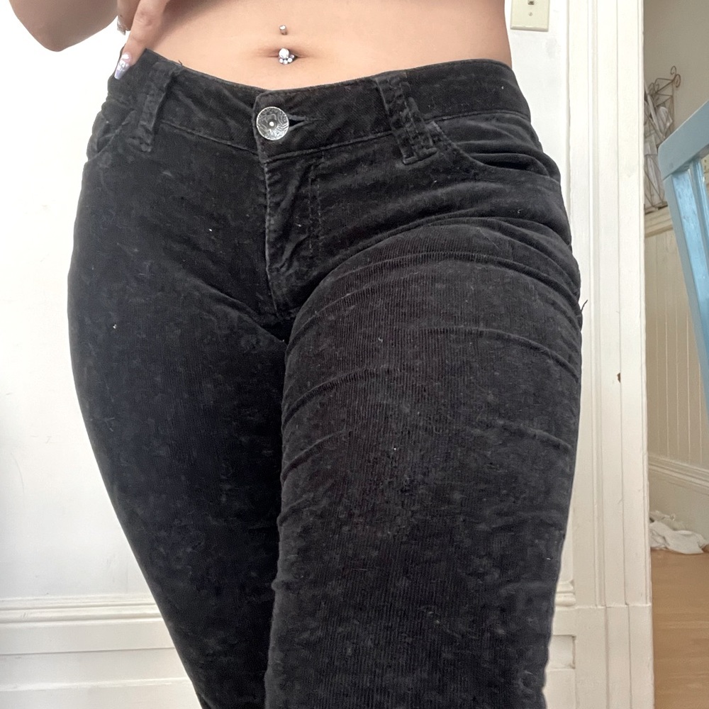 Black corduroy skinny jeans